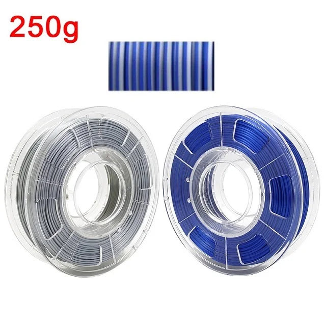 Dual Color Filament Silk PLA 1.75mm 1kg 500g 250g 3D Printer Plastic Material Two Colors Filament PLA Black Red Green Bundle New Elk-Valley 3D