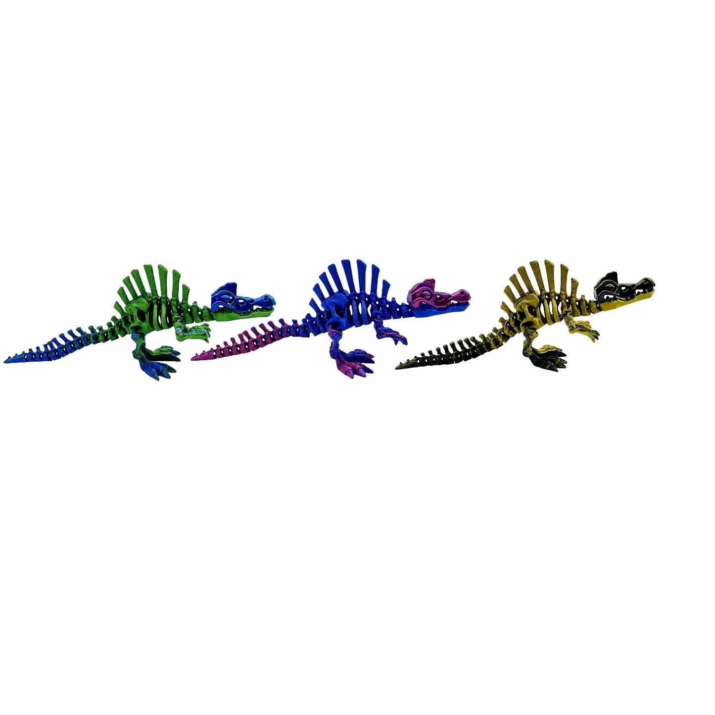 3/5 pieces set 3D printed 15cm Spinosaurus, multiple colors, movable joints can stand and lie down, home party holiday Elk-Valley 3D