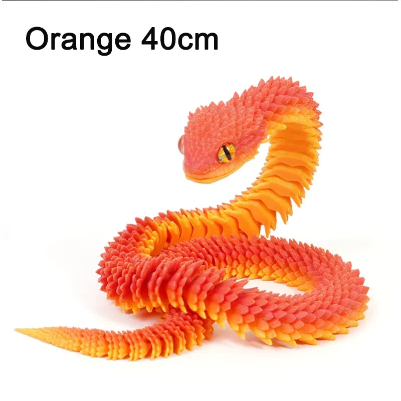 30/40cm 3D Printed Snake Toys Funny Rotatable Articulated Printed Snake Craft Ornament Simulation Animal Home Desktop Ornament Elk-Valley 3D
