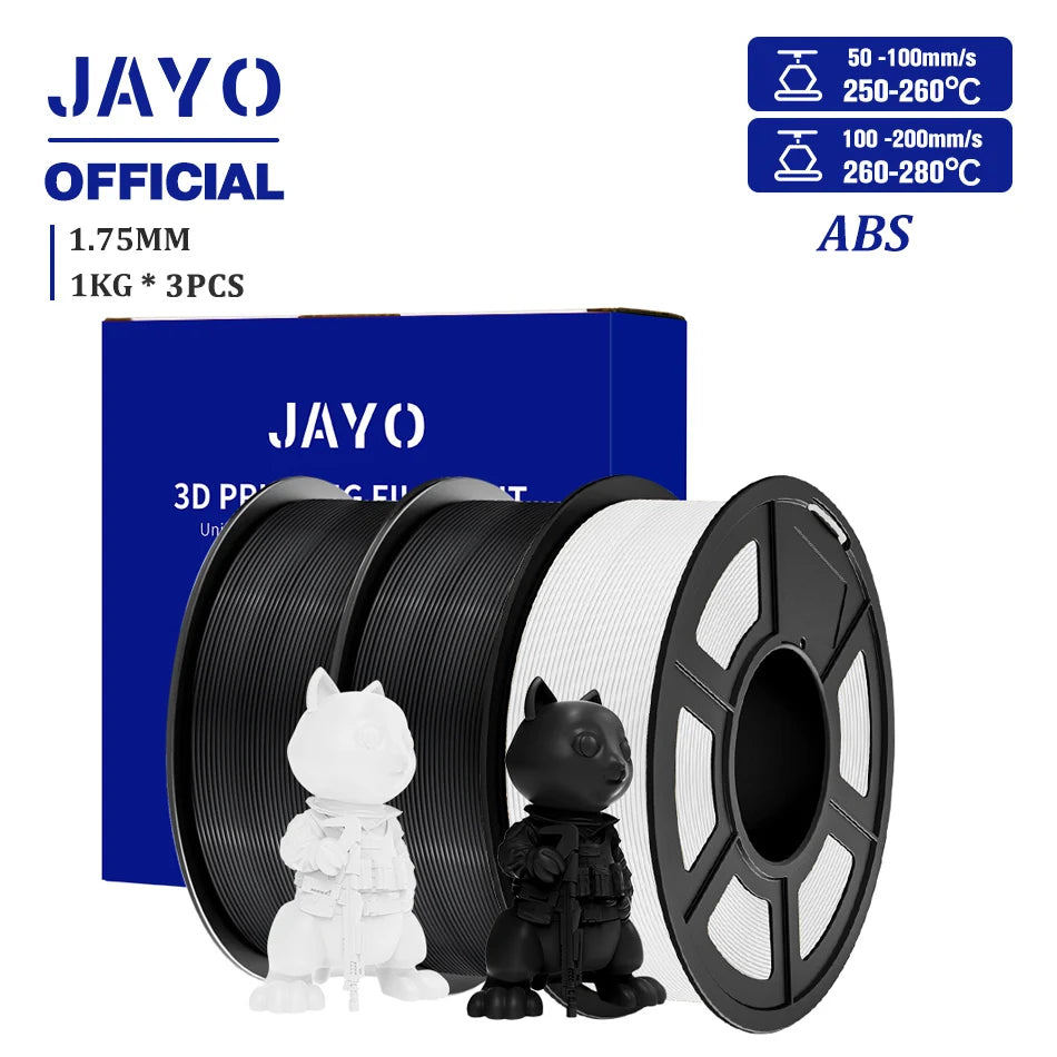 JAYO ASA / ABS / Easy ABS Filament 1.75mm 1KG 3D Filament Low Printing Temperature ABS 3D Printer Filament Excellent Resistance Elk-Valley 3D