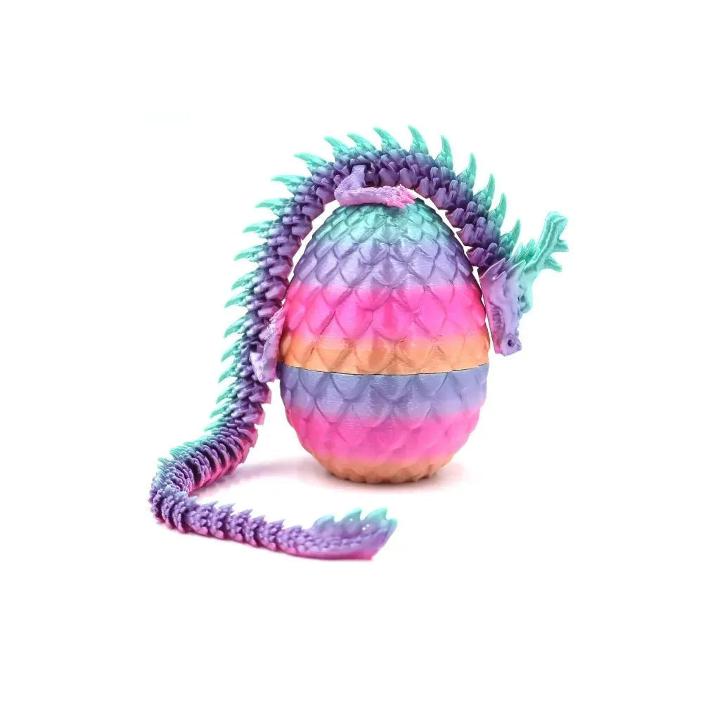 Chinese Dragon Surprise Egg Toy, 3D Movable Joint Dragon Model, Mini Desktop Decoration, Unique Art Craft Gift for Adults & Kids Elk-Valley 3D