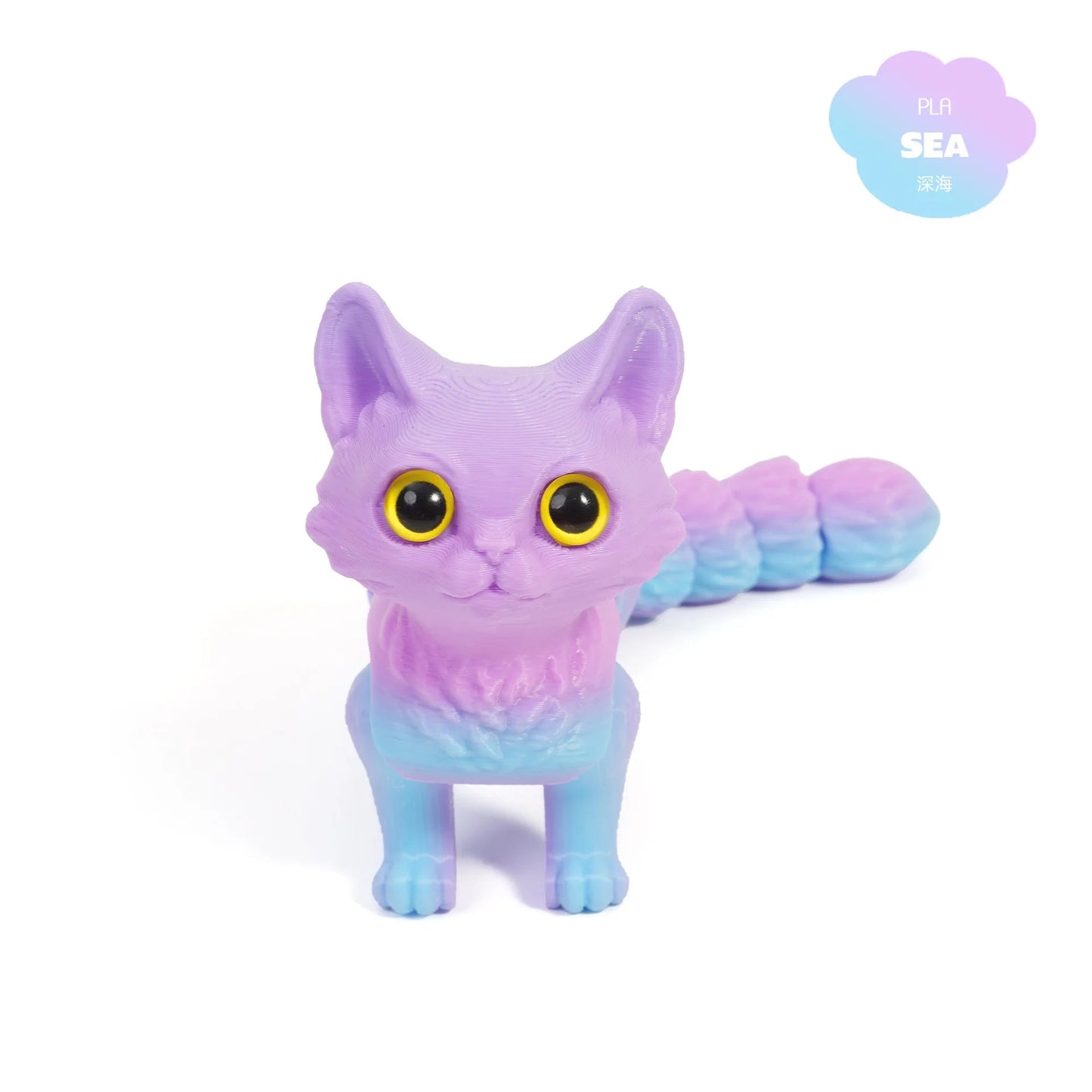 3D Printed Cute Cats Tail Joint Movable Kawaii Kitten Ornament Room Decor Car Decorations Desktop Decorations Gifts To Friends Elk-Valley 3D