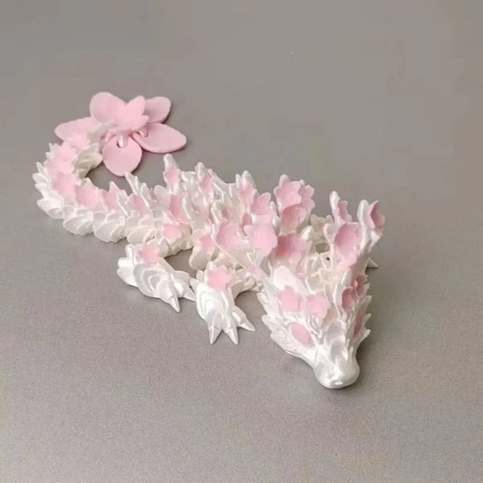 Simulated Eye 3D Printed Dragon Laser Sakura Dragon 3D Printed Diceratops Dragon Poseable Joints Flexible 3D Articulated Dragon
