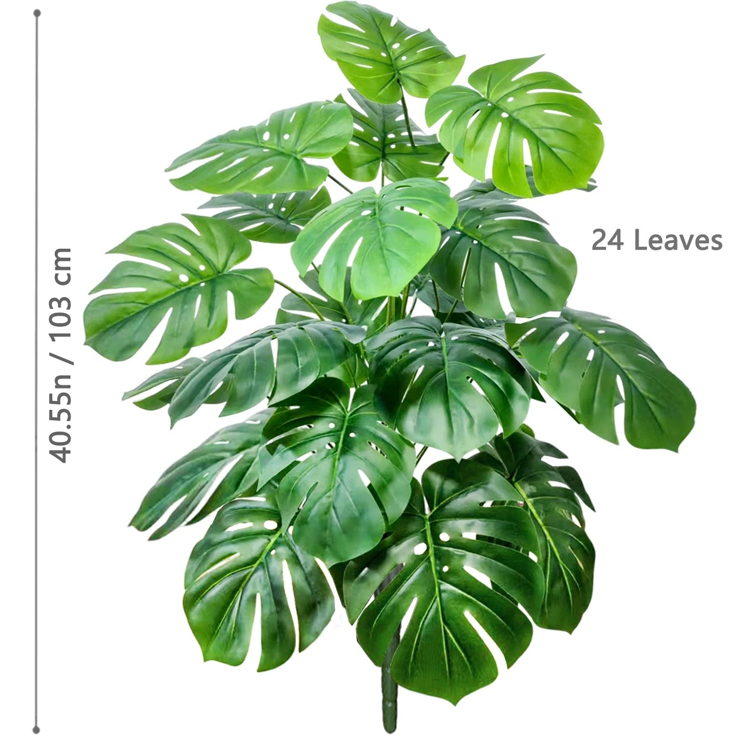 52-104cm(40.94in)  Artificial Monstera Plant Fake Palm Tree Plastic Turtle Leaf Green Plant for Home Garden Room Office Decor Elk-Valley 3D