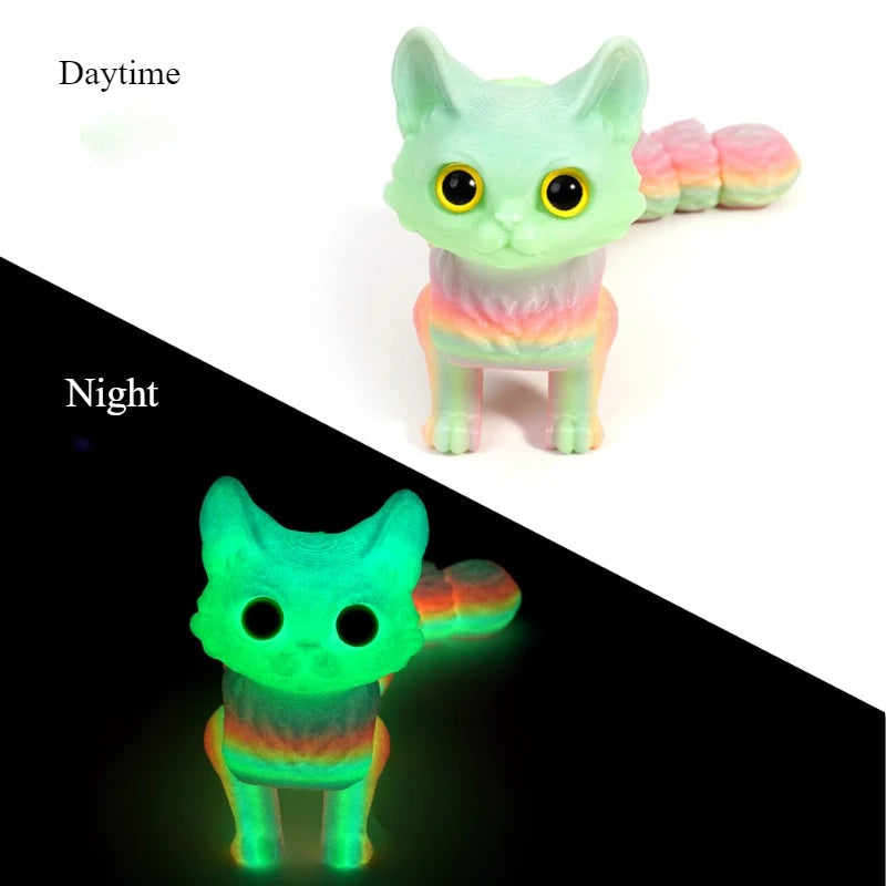 12/16cm 3D Printed Articulated Cute Cats Figurine Miniature Living Room Decor Car Desktop Home Decoration Accessories Kids Gifts Elk-Valley 3D