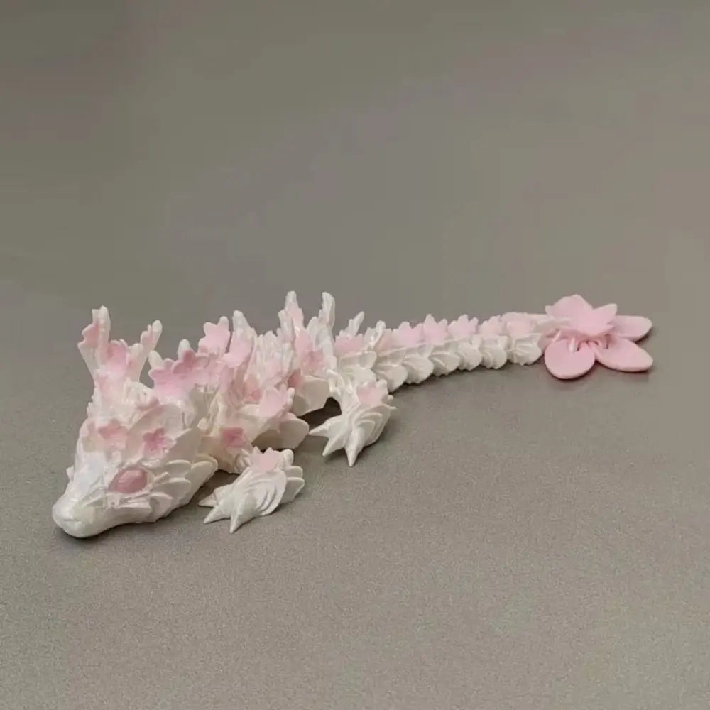 Simulated Eye 3D Printed Dragon Laser Sakura Dragon 3D Printed Diceratops Dragon Rotatable Poseable Joints Elk-Valley 3D