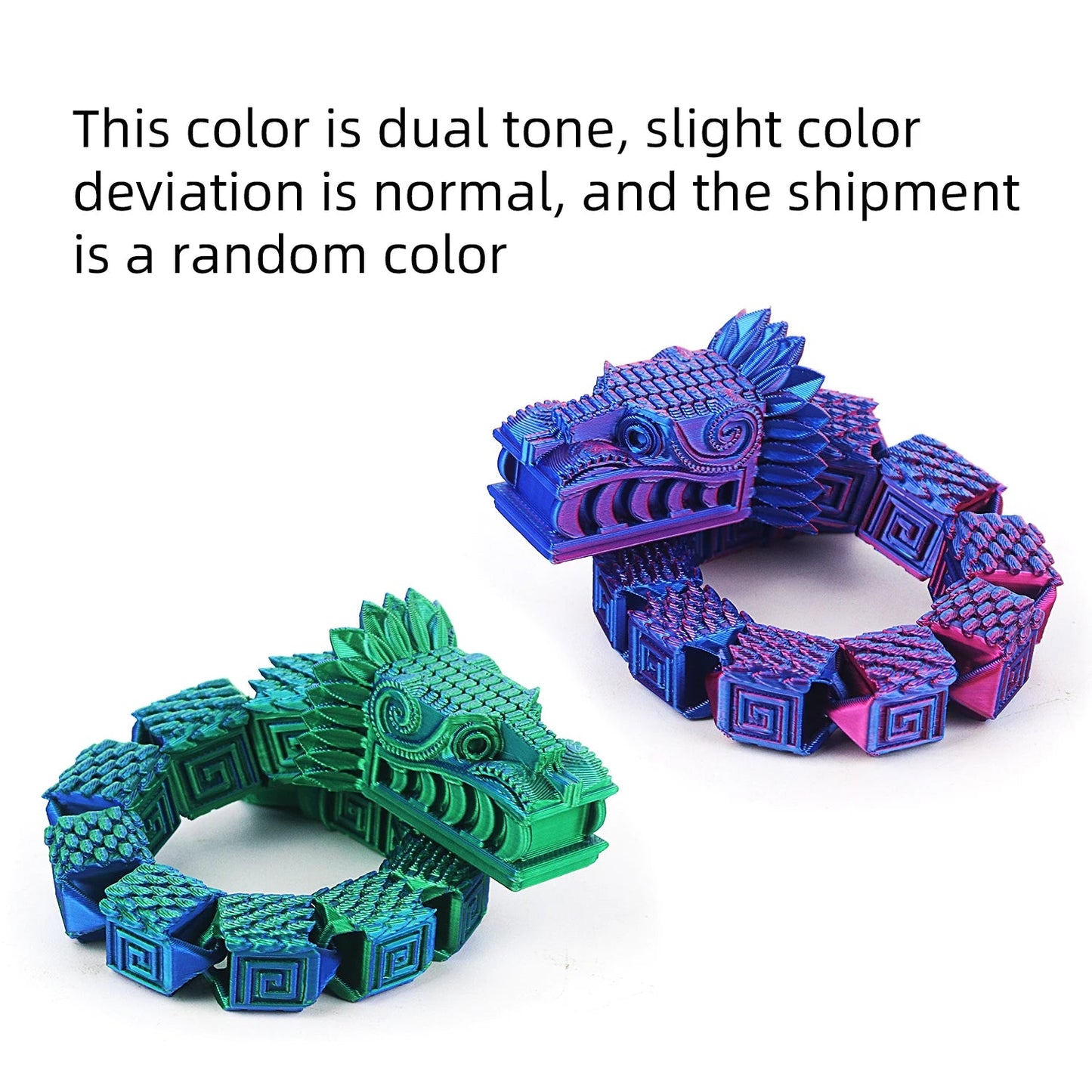 3D printed dragon, three-dimensional model decorated with scales and horns, simulation of dragon and snake, movable accessory Elk-Valley 3D