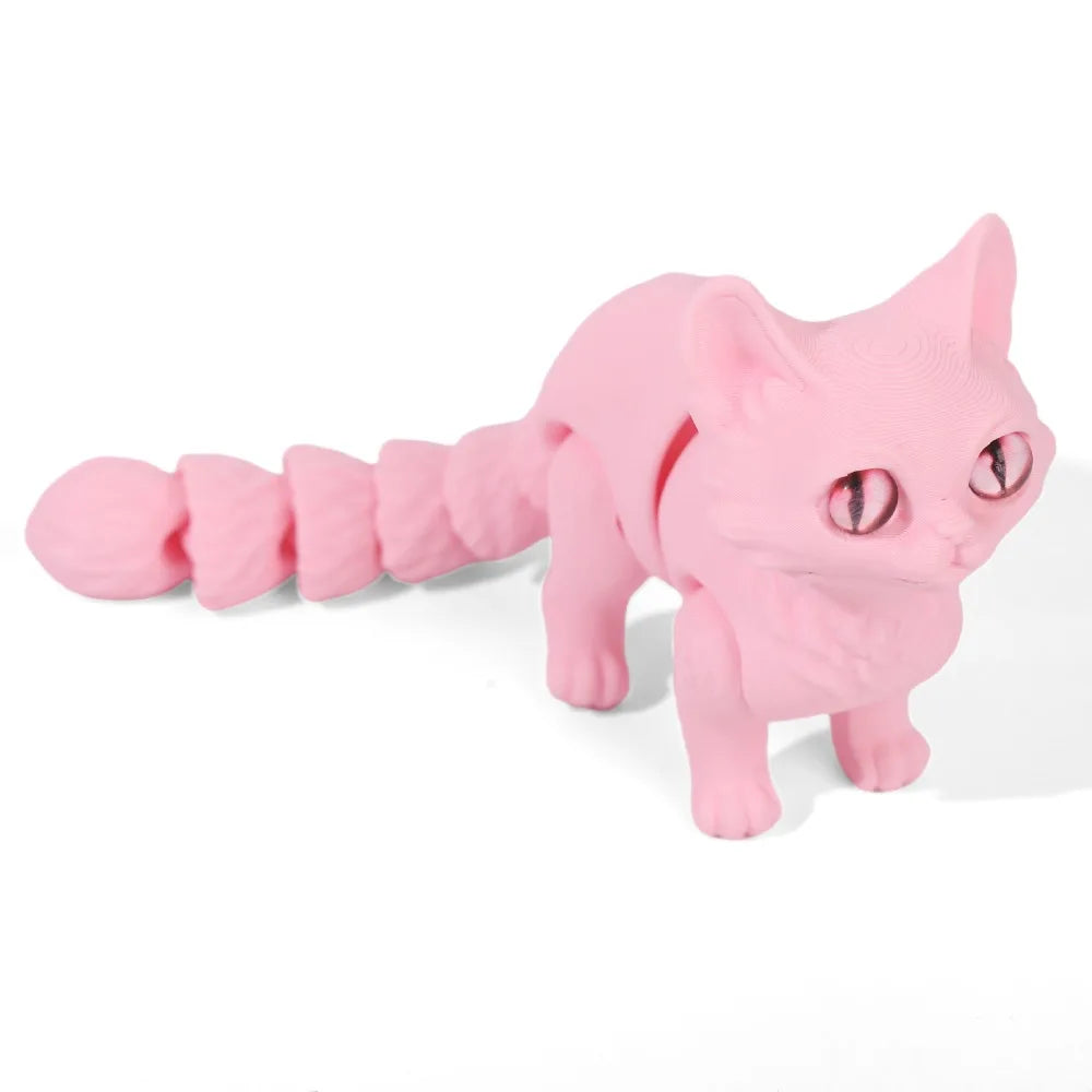 Big Eyes 3D Printed Cat Model Realistic Design Creative Sculpture Articulated Cats Doll 3D Printing Technology Cute Style