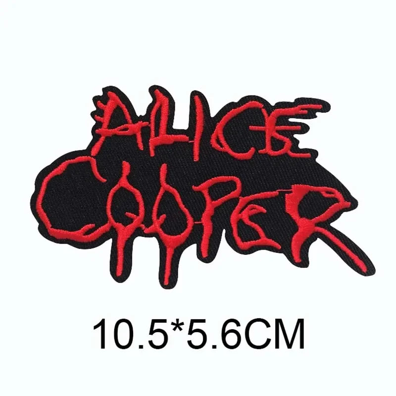 5PCS/ Text Clothing Stickers Fabric Applique Embroidery Iron On Patches,Punk Rock Music Band Badges Clothes Striped Sewing Patch Elk-Valley 3D