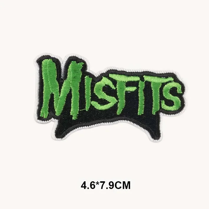 5PCS/ Text Clothing Stickers Fabric Applique Embroidery Iron On Patches,Punk Rock Music Band Badges Clothes Striped Sewing Patch Elk-Valley 3D