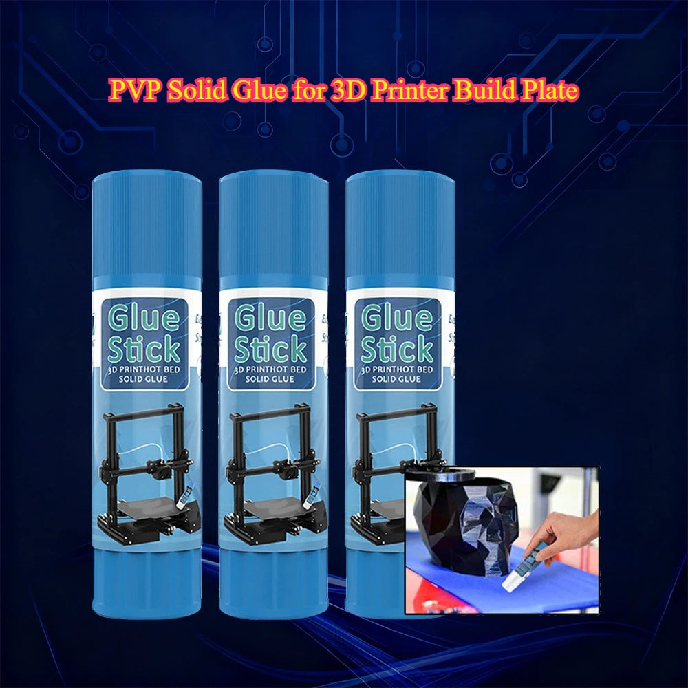 Water-Soluble PVP Glue Stick for 3D Printer-Anti-Warping Adhesive for Heated Glass/PEI Beds Universal FDM Platform Compatibility Elk-Valley 3D