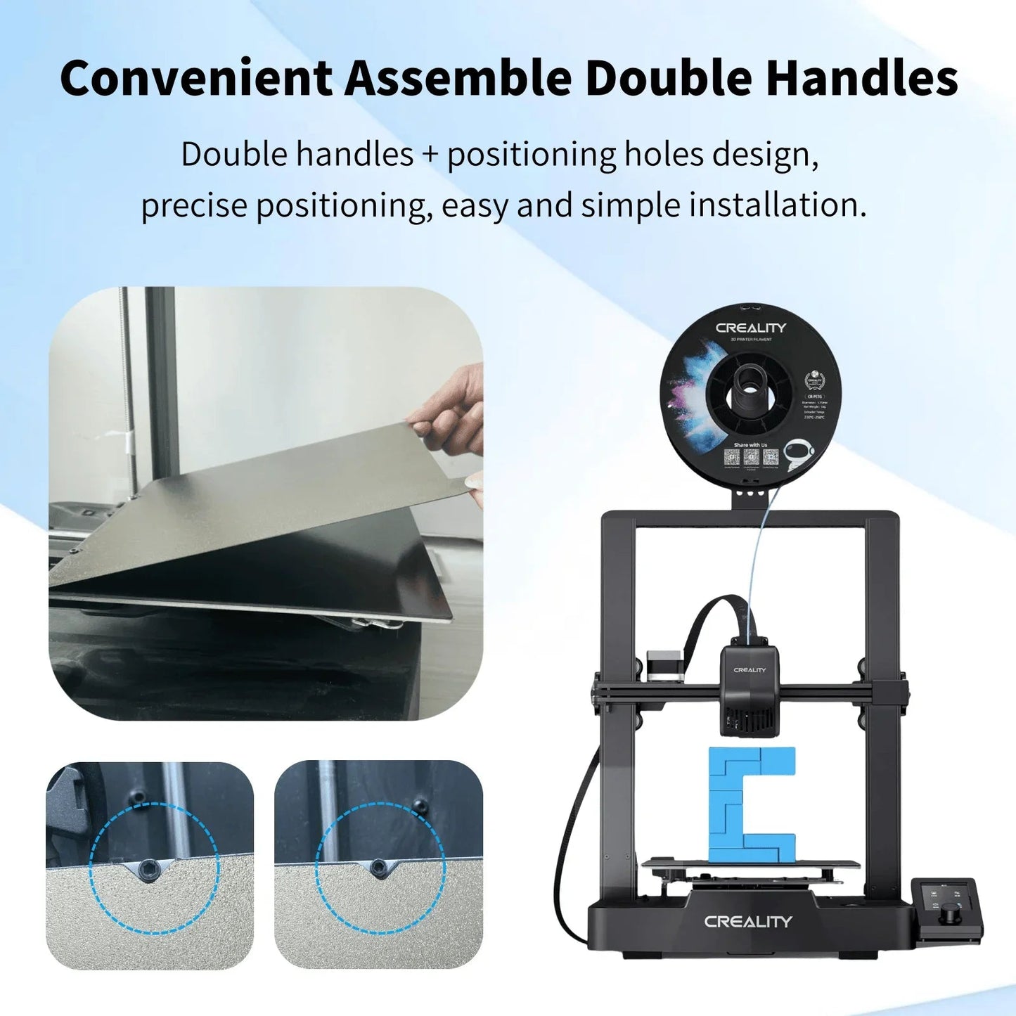 235×235mm Double Sided Magnetic Spring Steel Sheet, PEI PEO Build Plate Bed Accessory For Creality K1 K1C H1H Ender 5 S1 End Elk-Valley 3D