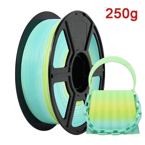 Flexible TPU Filament 1.75mm 1kg/500g/250g/200g Rainbow Color Change Filament TPU 3D Printer TPU Fexible Soft 95A Filament Green Elk-Valley 3D