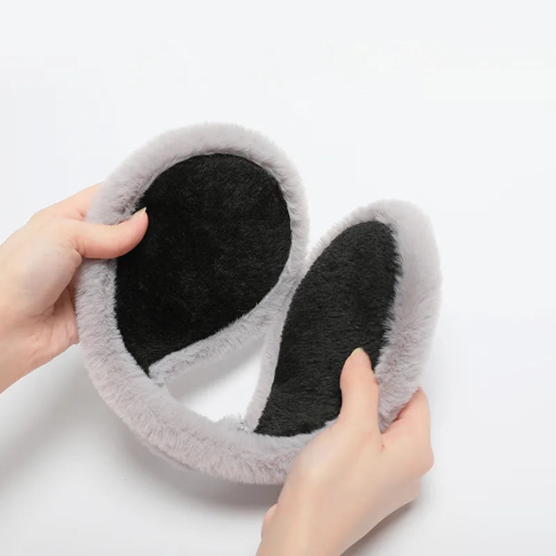 Warm Thicken Velvet Earmuffs Winter Outdoor Cycling Fleece Men Women Ear Cover Protector Plush Soft Ear Muffs Mask with Earpiece Elk-Valley 3D