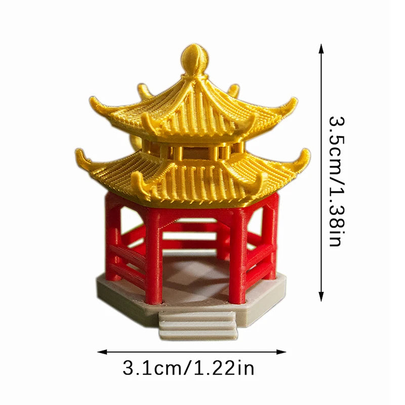 Miniature Archway Statue Ancient Building Model Japanese Garden Decor Fish Tank Decor Memorial Gate Mini Aquarium Decorations Elk-Valley 3D