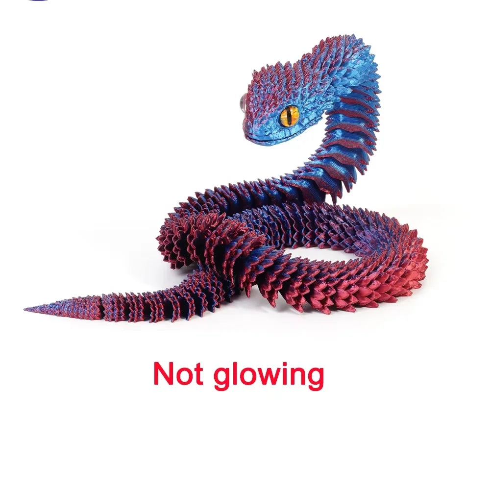 30/40cm 3D Printed Snake Toys Funny Rotatable Articulated Printed Snake Craft Ornament Simulation Animal Home Desktop Ornament Elk-Valley 3D