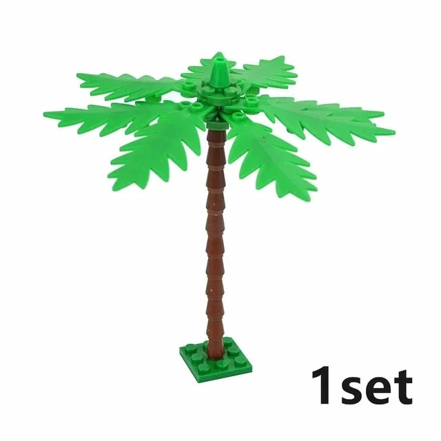 DIY Plant Tree City Bricks Assemble MOC Pine Christmas Tree Model Building Blocks Educational Sunflower Brick For Children Gifts Elk-Valley 3D