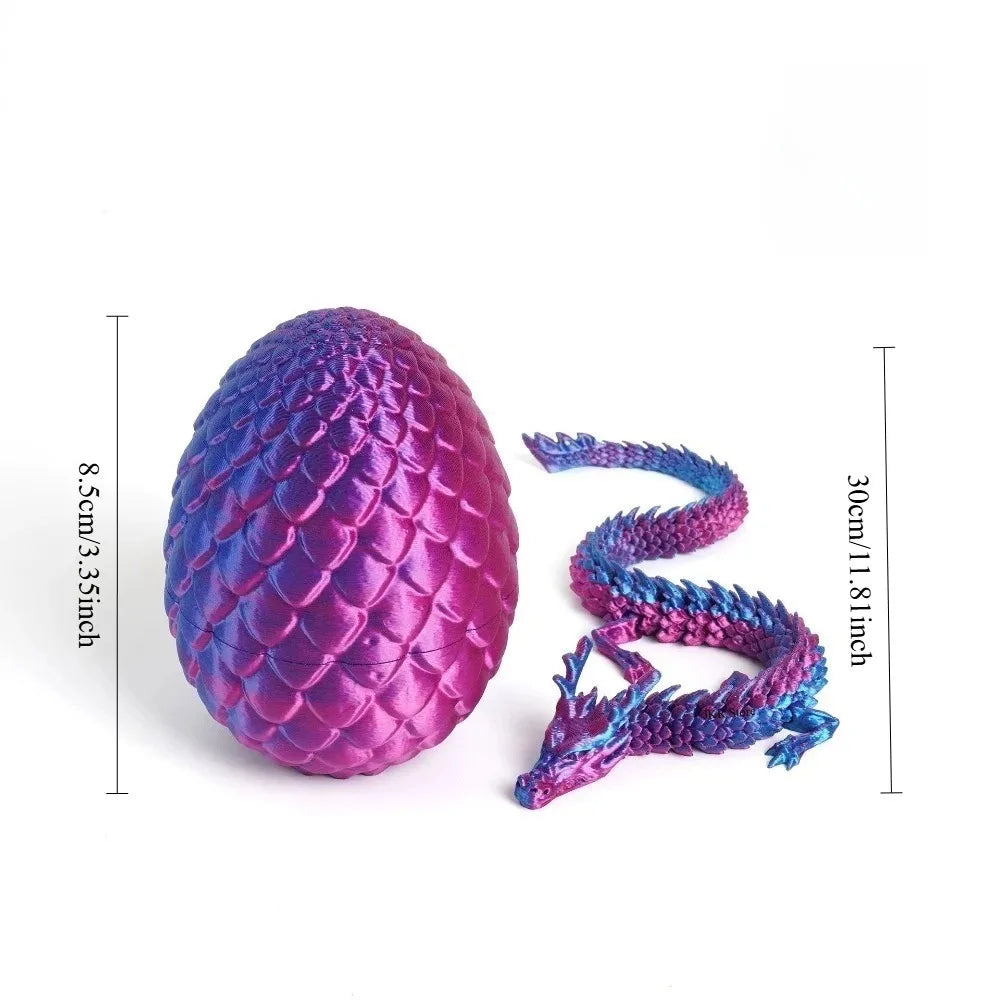 Chinese Dragon Surprise Egg Toy, 3D Movable Joint Dragon Model, Mini Desktop Decoration, Unique Art Craft Gift for Adults & Kids Elk-Valley 3D