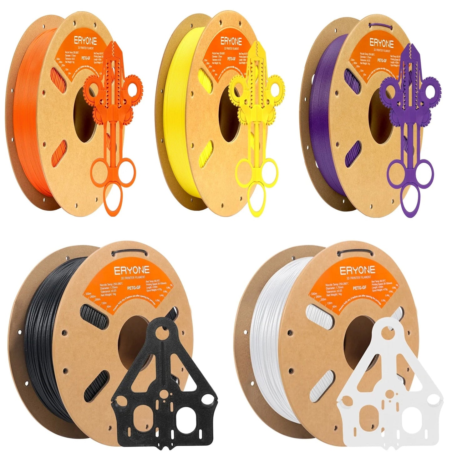 ERYONE 1/5KG  PETG Glass Fiber Filament 1.75mm +/- 0.03mm, 3D Printing Filament PETG GF, 1kg (2.2 LBS)/Spool Elk-Valley 3D