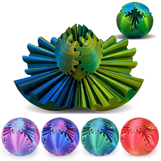 Gear Ball 3D Printed Spin Ball Cube Sphere Fidget Toy for Stress Anxiety Relief Stress Sphere Desk Toy for Adults Kid Gift Elk-Valley 3D