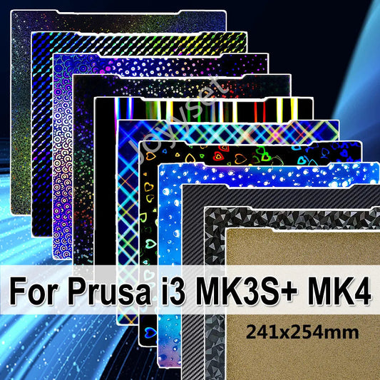 For Prusa i3 MK3 MK3S+ MK4 Build Plate 241*254mm Spring steel sheet pei peo pet pey h1h build plate 3d printer parts heated bed Elk-Valley 3D