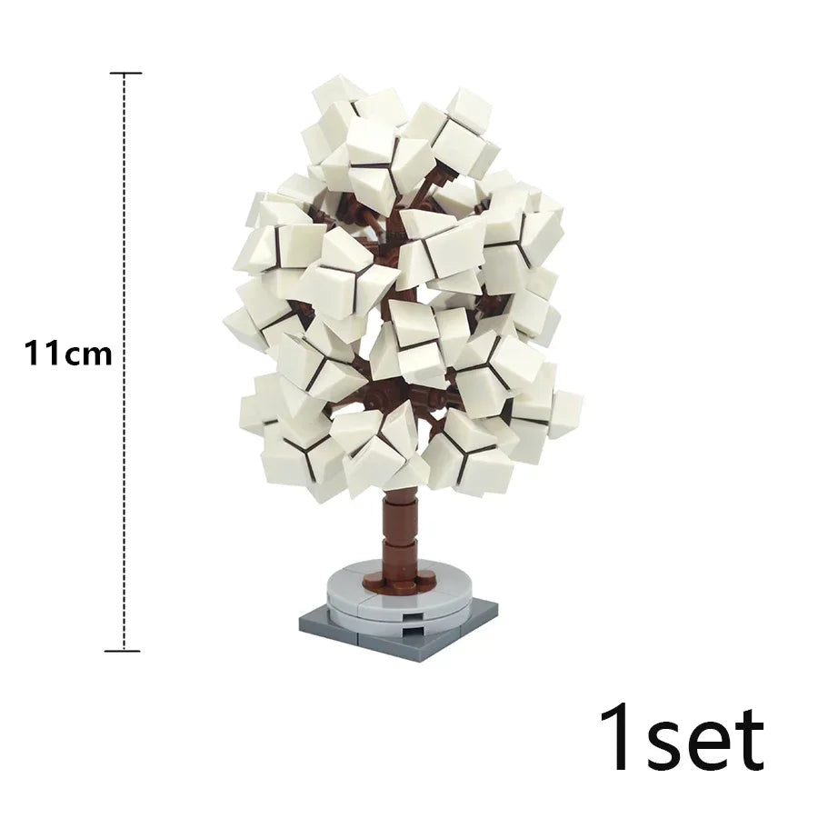 DIY Plant Tree City Bricks Assemble MOC Pine Christmas Tree Model Building Blocks Educational Sunflower Brick For Children Gifts Elk-Valley 3D