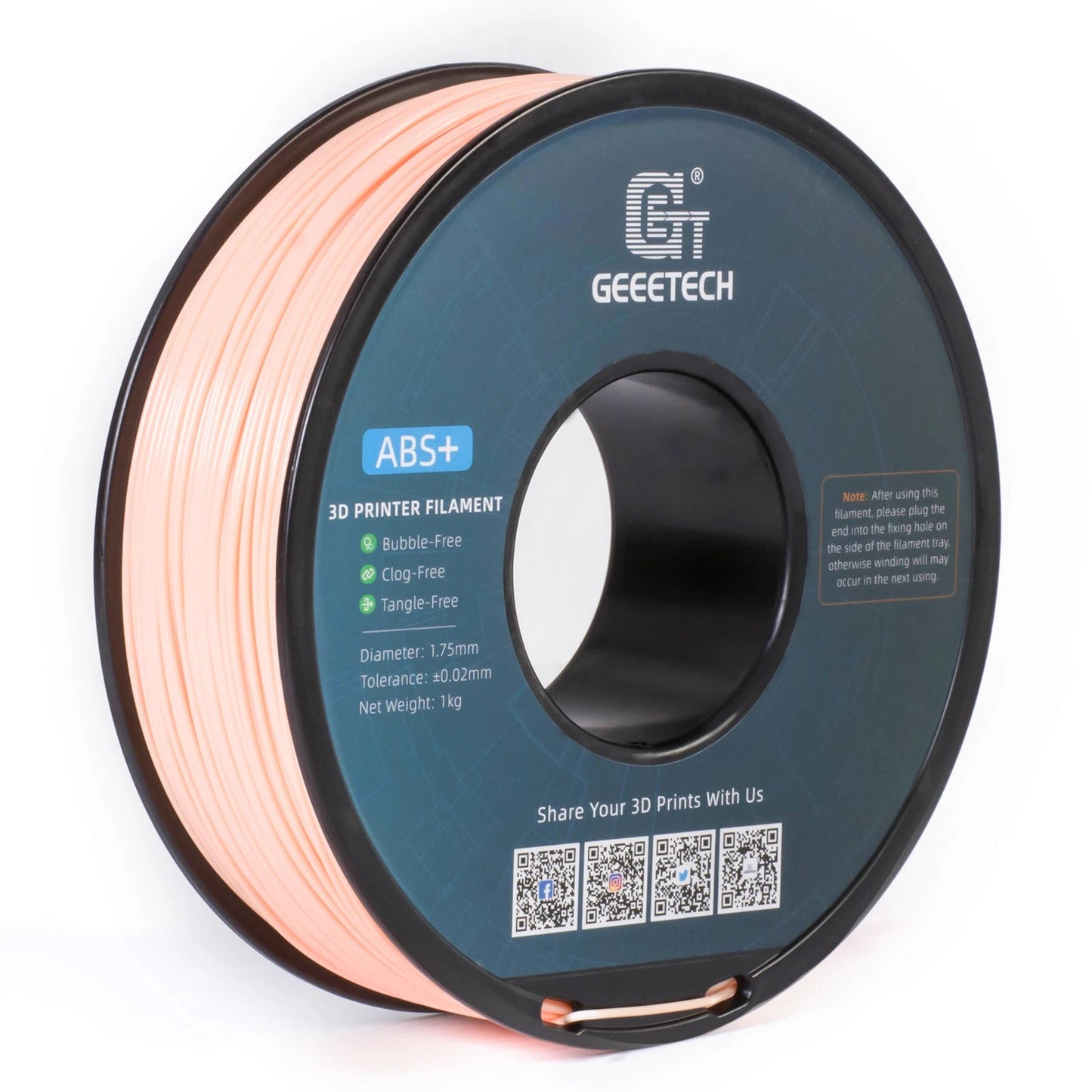 Geeetech  ABS+ 3D Filament 1.75mm 1KG plastic, 3D Printer Material, Tangle-Free, Non-Toxic, Vacuum Packaging White Black Elk-Valley 3D