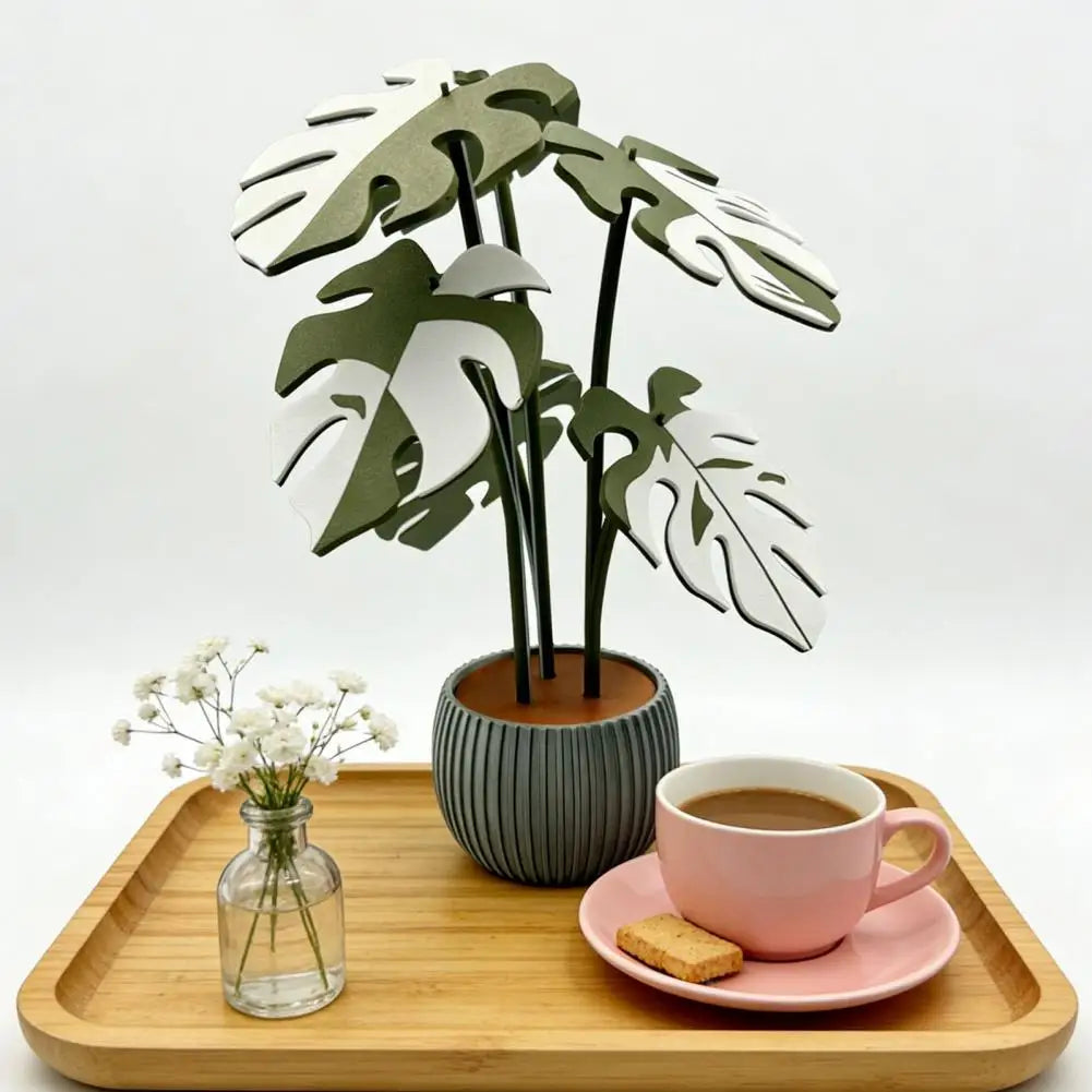 Monstera Leaf Coaster Leaf Shape 3D Printed Dining Table Coasters Tropical Leaf Coaster Heat Resistant PLA Anti-scald Mat Elk-Valley 3D