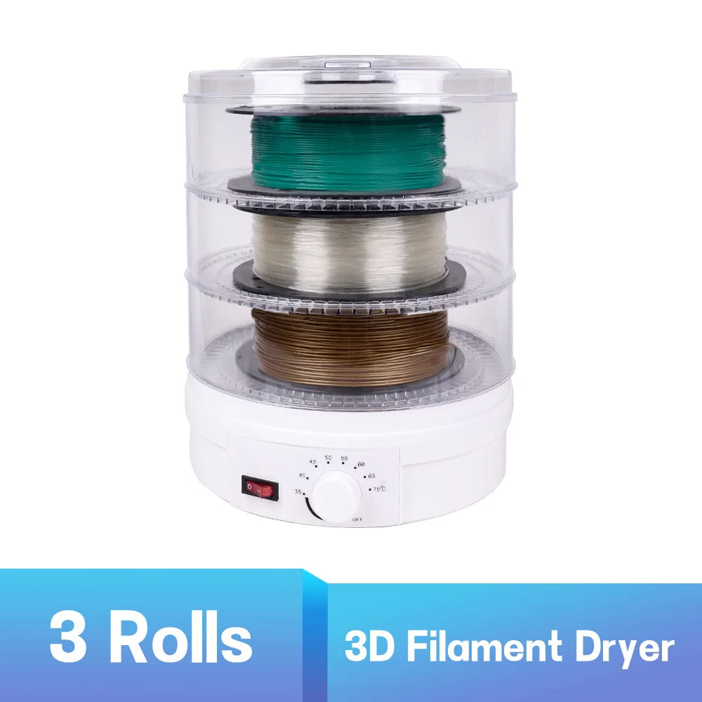 3 Rolls Filament Dehydrator Filaments Dryer Box 360° Hot-air Heating for 1.75mm/2.85mm ABS PLA PETG TPU FDM Material 3D Printer Elk-Valley 3D