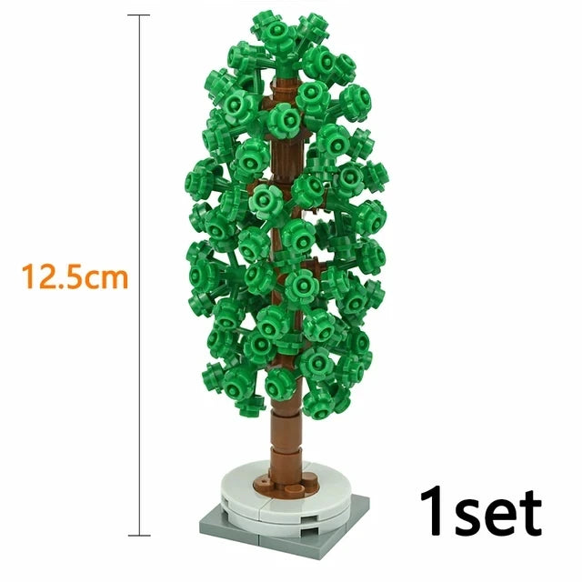 DIY Plant Tree City Bricks Assemble MOC Pine Christmas Tree Model Building Blocks Educational Sunflower Brick For Children Gifts Elk-Valley 3D