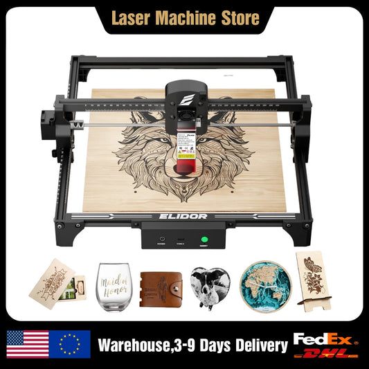ELIDOR Z6 6W Laser Engraver Machine CNC Wood Marking Cutter 300X300mm Laser Cutting Machine Diode for Home DIY Logo Engraving Elk-Valley 3D