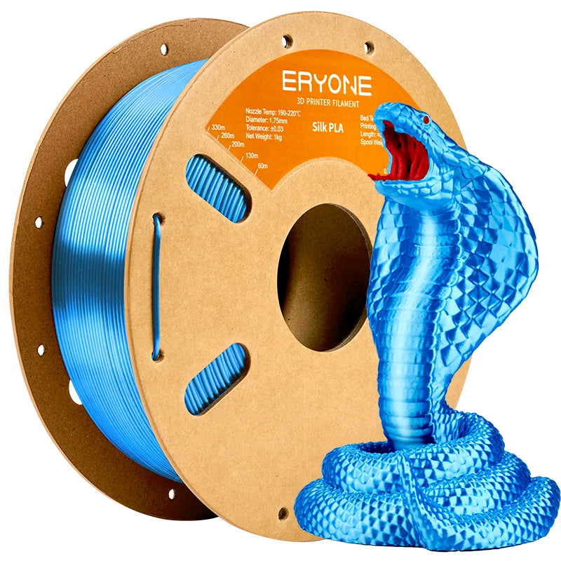 ERYONE 1KG Silk PLA 3D Printer Filament 1.75mm, Premium Silk Shiny Finish Single Color, Glossy Smooth Surface 1kg Spool Elk-Valley 3D