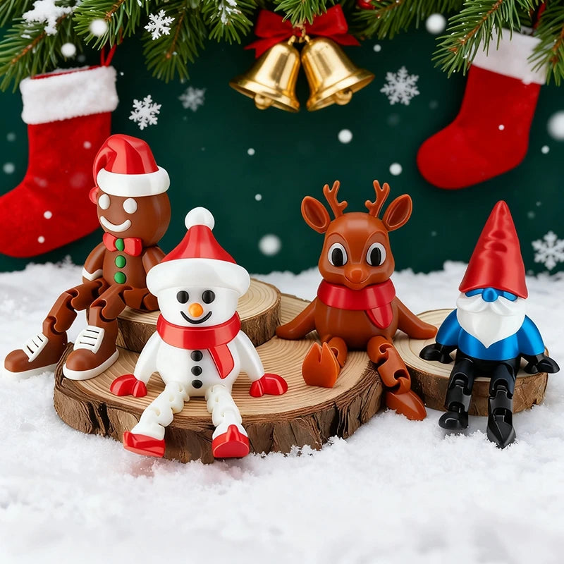 Christmas Decoraitons 3D Printed Santa Claus Statues Ornament Room Desk Accessories Navidad Decoraciones Para El Hogar Elk-Valley 3D