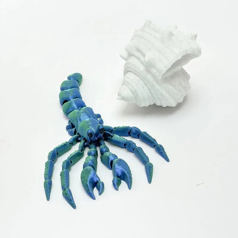 Articulated Hermit Crab 3D Printed Model Movable Joints Cool Desktop Creative Ornament Fun Home Room Decoration Crafts Artwork Elk-Valley 3D