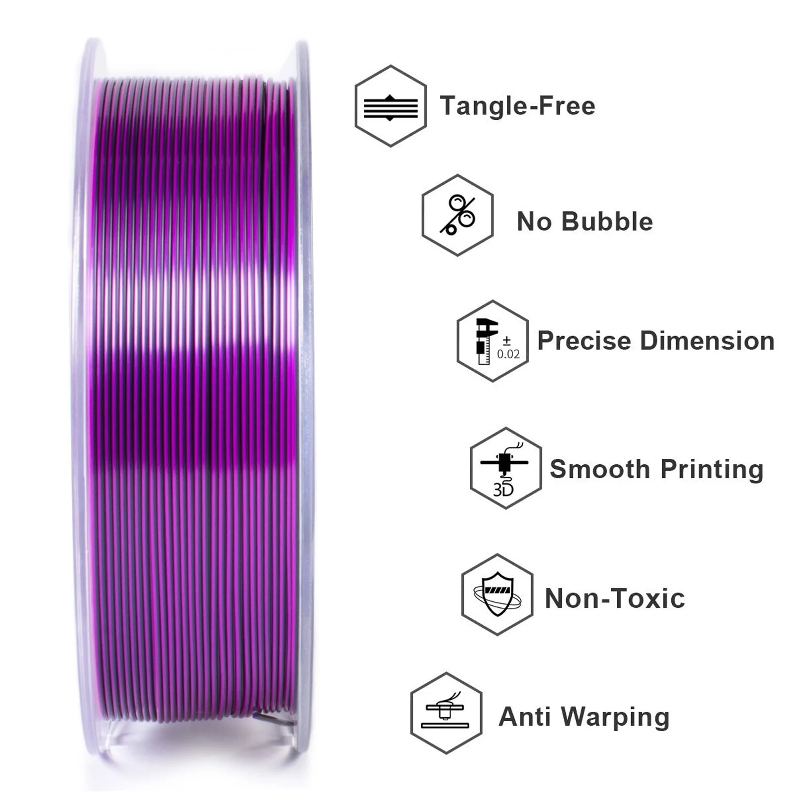 Geeetech Tri Color Silk PLA Filament , 3D Filament 1,75 mm 1KG Spool Wire  (+/-0.03mm) Vacuum packaging, special color Elk-Valley 3D