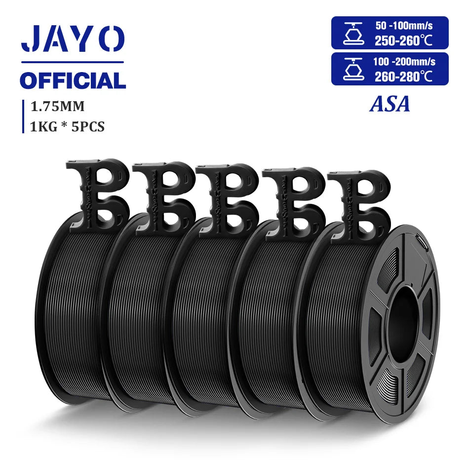 JAYO ASA / ABS / Easy ABS Filament 1.75mm 1KG 3D Filament Low Printing Temperature ABS 3D Printer Filament Excellent Resistance Elk-Valley 3D