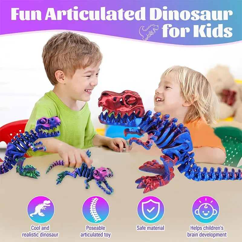 3D Printed Dragon Dinosaur Model Joints Can Move Freely Desktop Craft Ornament Gifts for Kids For Landscaping Decoration Elk-Valley 3D