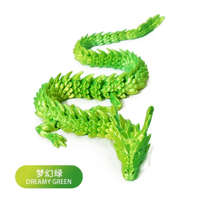 30/60cm 3D Printed Chinese Dragon Figurine Toys Full Body Joints That Can Move Dragon Model Ornaments Toys for Kids Xmas Gift Elk-Valley 3D