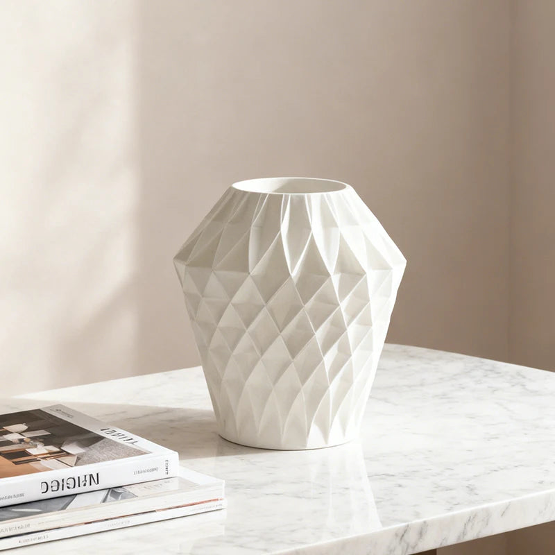 1 Wavy 3D Printed Vase Lampshade For Home, Living Room, Office, Flower Arrangement Decoration Crafts, Table Decoration Elk-Valley 3D