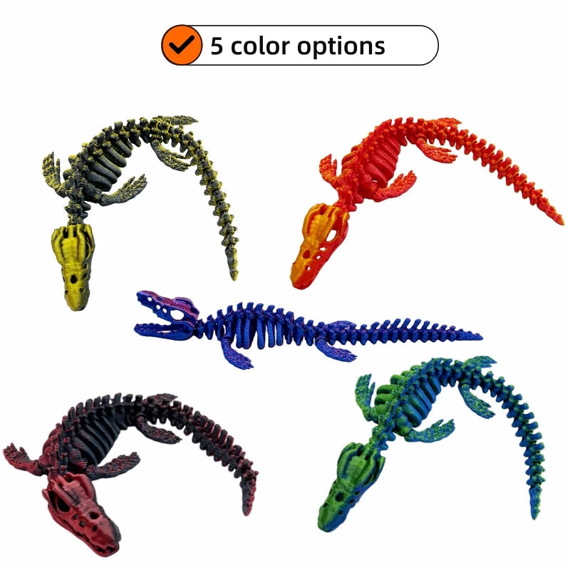 3D printed 3-piece plesiosaur toy figurine, with movable joints, perfect for birthdays, Christmas, Halloween, etc Elk-Valley 3D