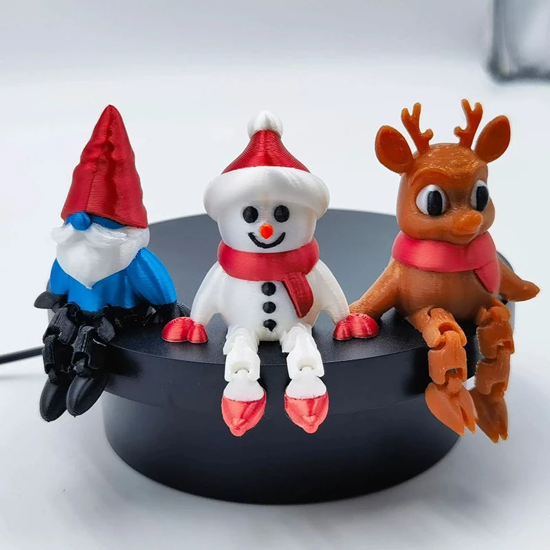 Christmas Decoraitons 3D Printed Santa Claus Statues Ornament Room Desk Accessories Navidad Decoraciones Para El Hogar Elk-Valley 3D