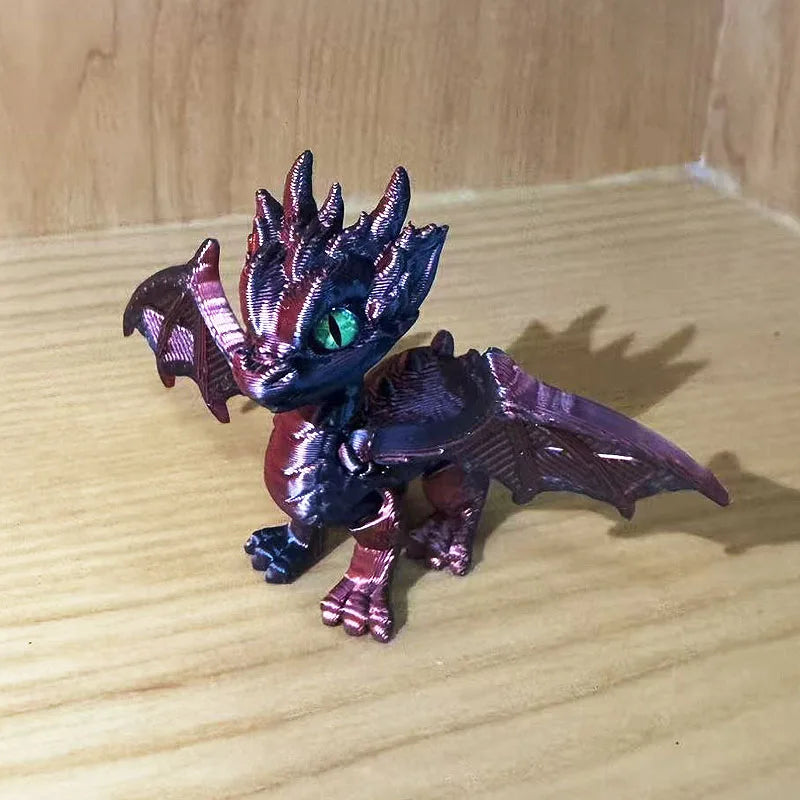 3d Printed Dragon,Fidget Dragons Toy Figurines, Animal Joint Activity Models Desktop Ornaments Simulation Model Figurines Gifts Elk-Valley 3D