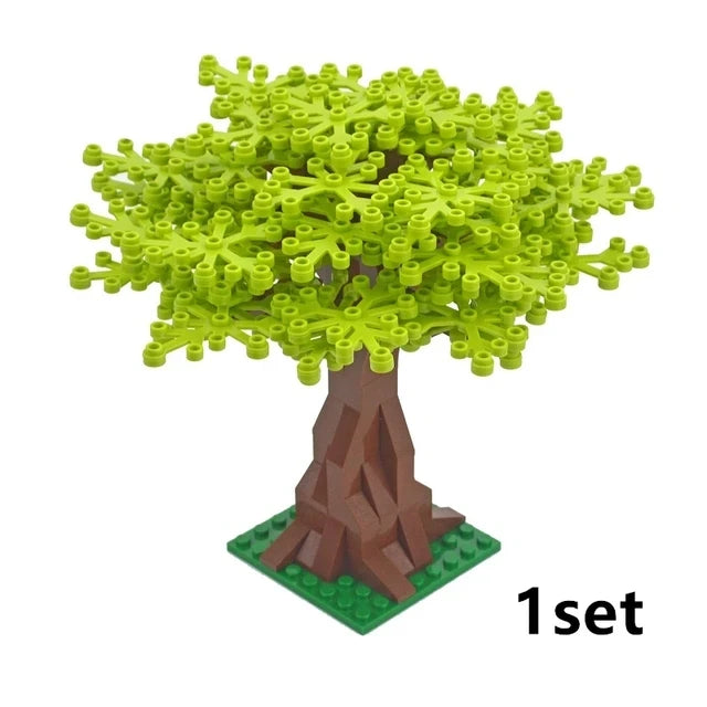 DIY Plant Tree City Bricks Assemble MOC Pine Christmas Tree Model Building Blocks Educational Sunflower Brick For Children Gifts Elk-Valley 3D