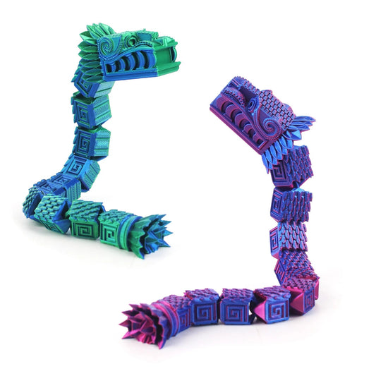 3D printed dragon, three-dimensional model decorated with scales and horns, simulation of dragon and snake, movable accessory Elk-Valley 3D