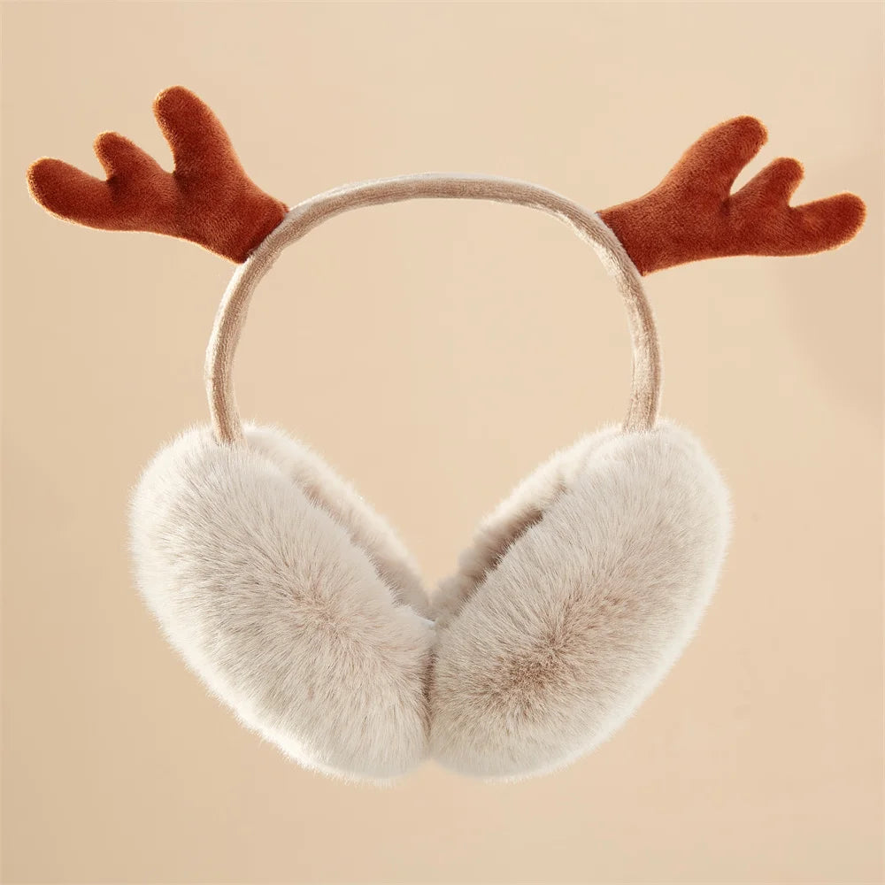 Anjj High Quality Earmuffs Faux Rabbit Fur Hang Ear Cover Warm Winter Ear Muffs Fur Earmuffs Unisex Adult Ear Warmer Fold Elk-Valley 3D