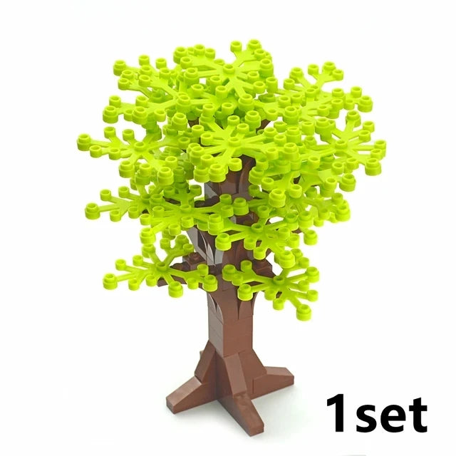 DIY Plant Tree City Bricks Assemble MOC Pine Christmas Tree Model Building Blocks Educational Sunflower Brick For Children Gifts Elk-Valley 3D