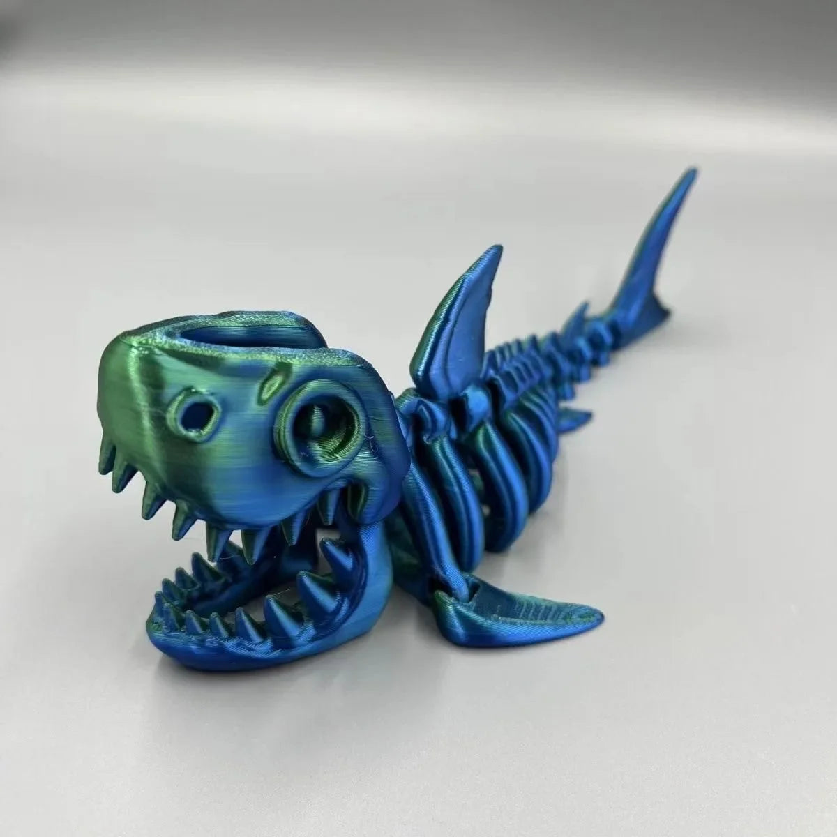 3D Printed Baby Shark, Skeleton Crocodile Skeleton Model Jointed Full Movable Birthday Gift Realistic Animals Decorative Desktop Elk-Valley 3D