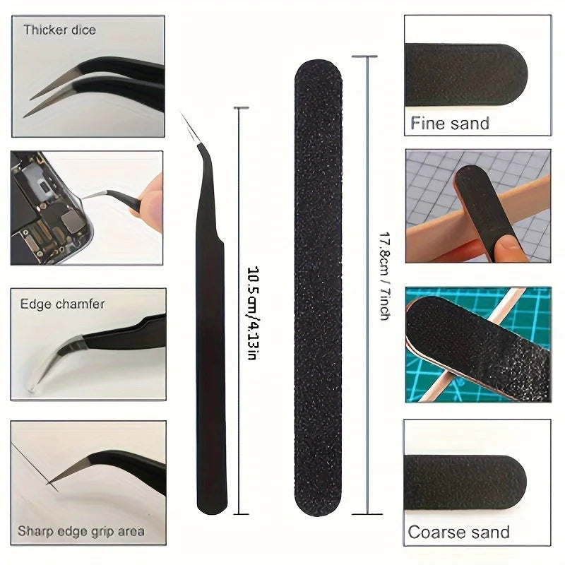 32-Piece 3D Print Tool Kit - Comprehensive Set for Deburbing, Cleaning, Finishing, and Printing - Uncharged, Multi-Functional Ac
