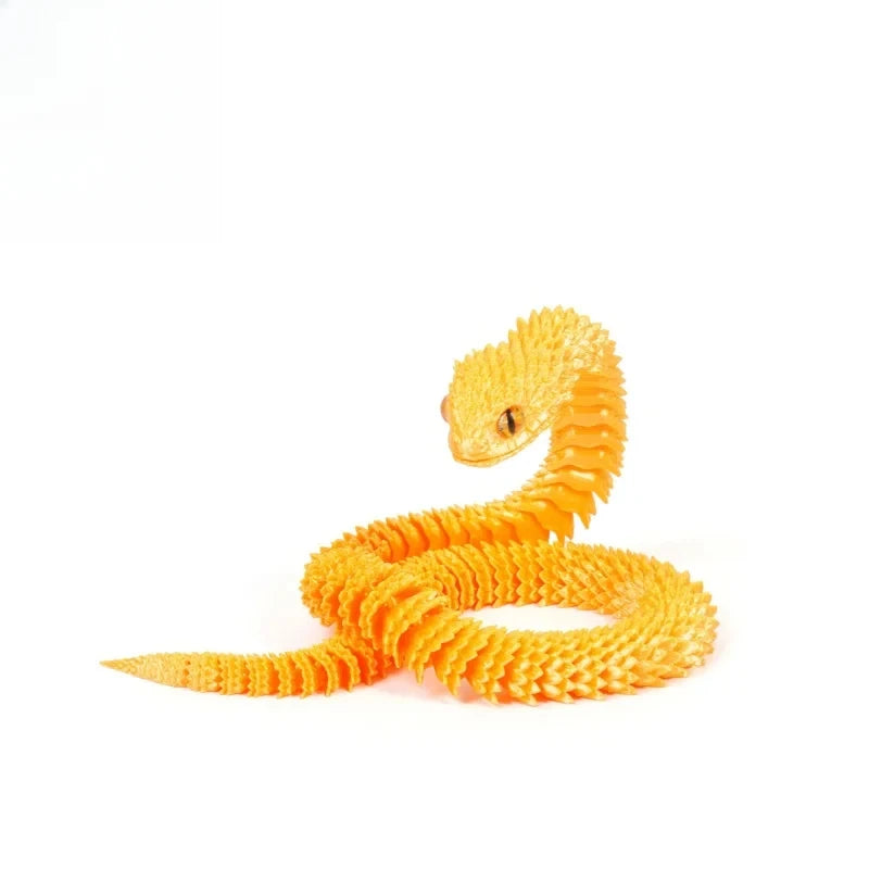 3D Printed Snake Multi-Joint Rotatable Stereoscopic Snake Office Desktop Ornament Home Decor Animal Model Figurine Car Decor Elk-Valley 3D