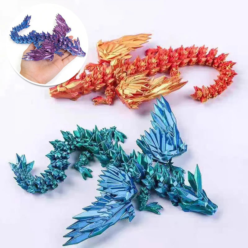 3D Printed Dinosaur Movable Echinosaurus Figurine Dragons Bone Model Desktop Craft Ornament Creative Novelty Gifts for Kids Elk-Valley 3D